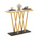 100Cm Gold Entryway Table Console Table With Faux Marble Table White
