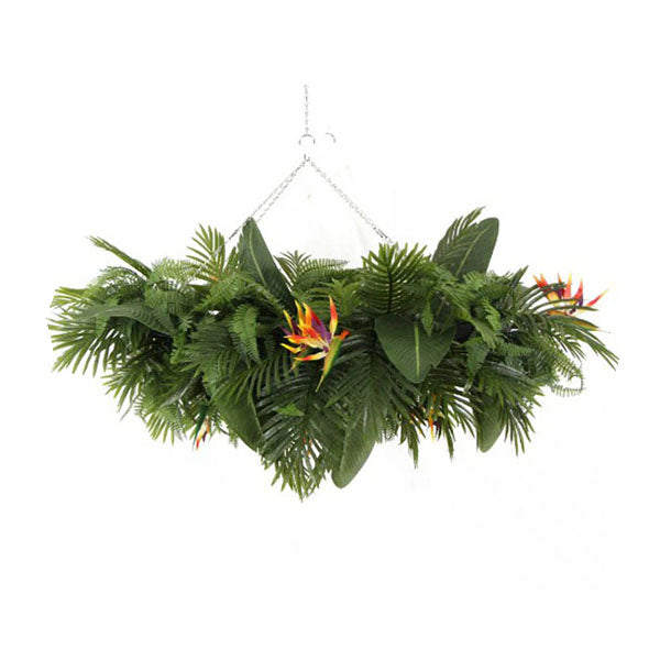 100 X 30Cm Artificial Hanging Plant Arrangement With Tropical Flowers