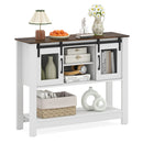 102Cm Small Farmhouse Console Table With Adjustable Shelf Rustic Brown