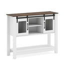 102Cm Small Farmhouse Console Table With Adjustable Shelf Rustic Brown