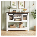 102Cm Small Farmhouse Console Table With Adjustable Shelf Rustic Brown