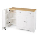 105Cm Storage Buffet Cabinet With 3 Doors Drawer And Shelves White
