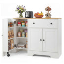 105Cm Storage Buffet Cabinet With 3 Doors Drawer And Shelves White