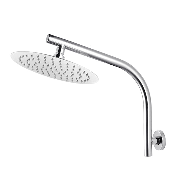 10 Inch Shower Head Round Chrome Gooseneck Shower Arm Stainless Steel