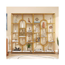 10 Tier Geometric Bookshelf 175Cm With Faux Marble Shelves White
