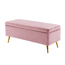 110Cm Storage Ottoman Velvet Pink