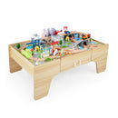 110 Piece Wooden Train Table For Toddlers 3 Years Old
