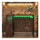 110 X 40 Cm Rectangular Bar Table With Power Strip Rustic Brown