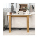 110cm Faux Marble Console Table With Sturdy Metal Legs Golden