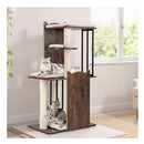 112 Cm Tall Wooden Cat Tree With Removable Washable Rustic Brown