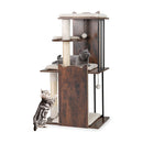 112 Cm Tall Wooden Cat Tree With Removable Washable Rustic Brown