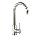 Brushed Nickel Kitchen Sink Mixer Tap Gooseneck Swivel Spout