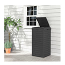 117 L Large Trash Bin With Lid And Pull Out Liquid Tray Black