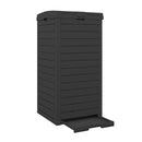 117 L Large Trash Bin With Lid And Pull Out Liquid Tray Black