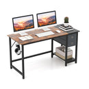 120Cm Home Office Desk With 2 Drawers And Hanging Hook