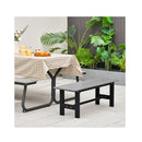 120Cm 2 Person Outdoor Bench With Slatted Seat Grey