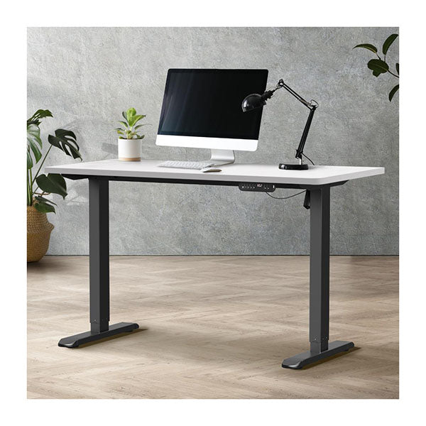 120Cm Electric Standing Desk Single Motor Black Frame With Top