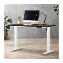 120Cm Electric Standing Desk Single Motor White Frame With Top