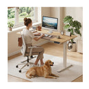 120 Cm Height Adjustable Standing Desk With 3 Memory Presets Brown