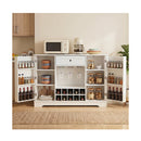 120Cm Sideboard Cabinet With Door Shelves Wine Rack And Drawer