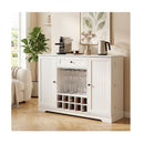 120Cm Sideboard Cabinet With Door Shelves Wine Rack And Drawer