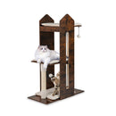 120 Cm Tall Wooden Cat Tree With Removable Washable Plush Cushions