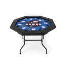 Foldable Poker Table For 8 Players With Padded Rails