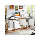 Home Office Desk With Floating Desktop And Dual Drawers