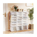 12 Cube Shoe Storage Cabinet With Removable Shelf For Hallway White