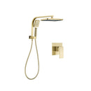 12 Inch Shower Head Gold Rectangle Set Gooseneck Wall Arm