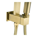 12 Inch Shower Head Gold Rectangle Set Gooseneck Wall Arm