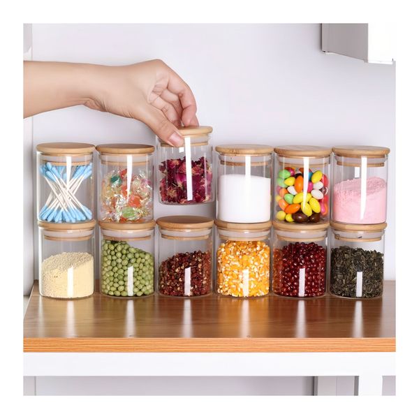 12Pcs 300Ml Airtight Glass Preserving Jar Food
