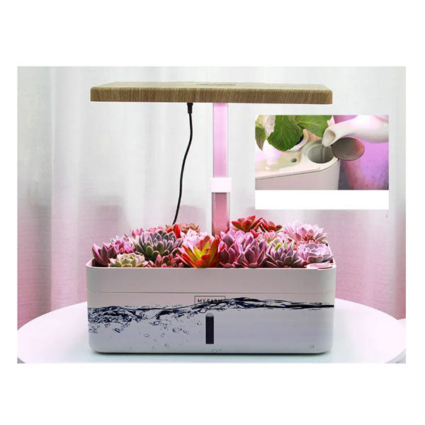 12 Pod Indoor Hydroponic Growing System Water Level Window Pump White