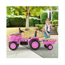 12V Kids Ride On Tractor With Trailer And Remote Control Pink