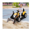 12v Kids Ride On Excavator With Adjustable Arm And Bucket Yellow