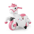 12V Kids Unicorn Ride On Toy Pony With Training Wheels And Music Pink