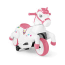 12V Kids Unicorn Ride On Toy Pony With Training Wheels And Music Pink