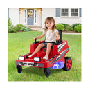 12V Ride On Lawn Mower With Dual Control Sticks Ang Led Lights Red