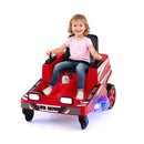 12V Ride On Lawn Mower With Dual Control Sticks Ang Led Lights Red