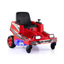 12V Ride On Lawn Mower With Dual Control Sticks Ang Led Lights Red