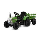 12V Ride On Tractor With Trailer And Remote Control For Kids Dark Green