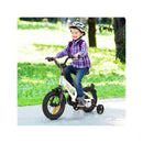 White Kids Bike Adjustable With Removable Training Wheels