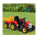 12v Ride On Tractor With Trailer And Remote Control For Kids Red