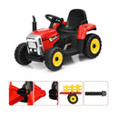 12v Ride On Tractor With Trailer And Remote Control For Kids Red