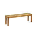 132 Cm Outdoor Acacia Wood Dining Bench Chair With Slatted Seat