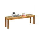 132 Cm Outdoor Acacia Wood Dining Bench Chair With Slatted Seat