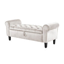 132Cm Storage Ottoman Arm Velvet