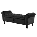 132Cm Storage Ottoman Arm Velvet