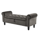 132Cm Storage Ottoman Arm Velvet
