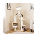 132Cm Tall Wooden Cat Tree With Condo And Multi Level Climbing Stand